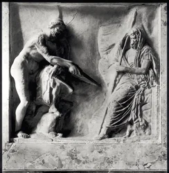 Ulisse consulta Tiresia, I o II secolo d.C. (marmo)